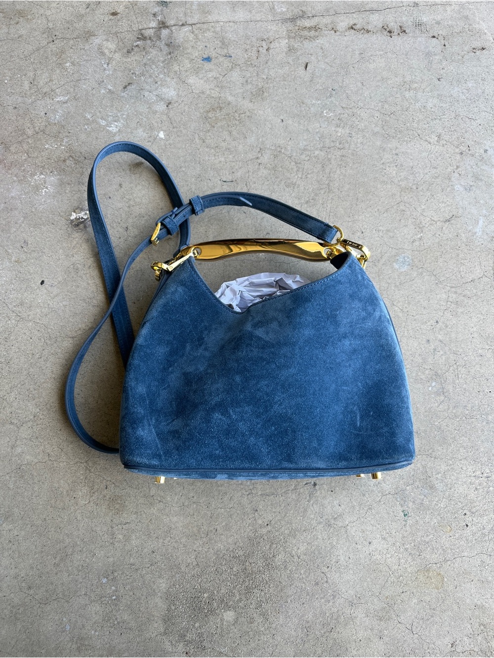 Elleme Paris Boomerang Bag Suede Marine